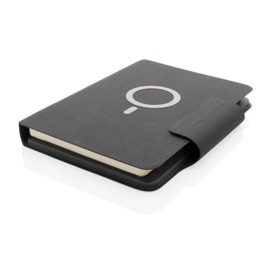 Teczka konferencyjna, notatnik A5, ładowarka bezprzewodowa, power bank 8000 mAh (P774.312)-1