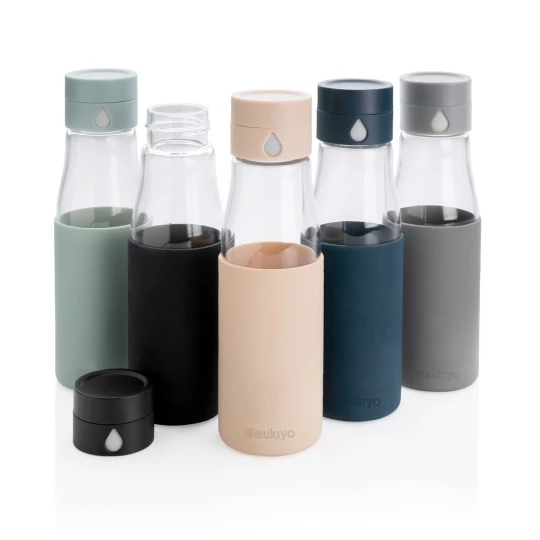Szklana butelka 650 ml Ukiyo, monitorująca ilość wypitej wody (P436.721)-1