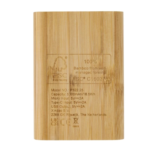 Bambusowy power bank 5000 mAh (P322.259)-1