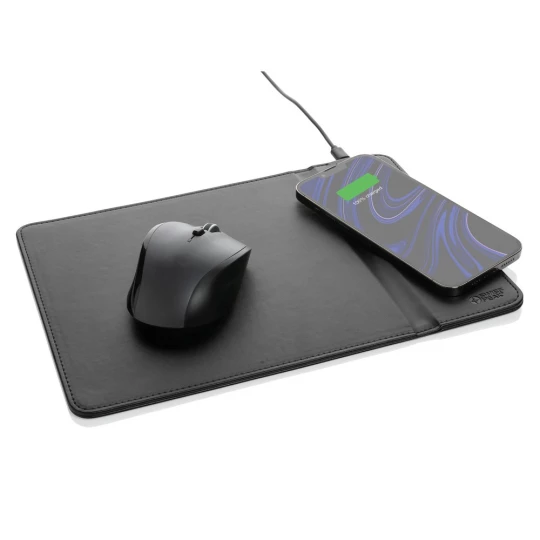 Podkładka pod mysz Swiss Peak, ładowarka bezprzewodowa 10W, PU z recyklingu (P300.241)-1