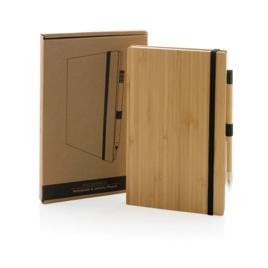 Bambusowy notatnik z ołówkiem Infinity (P774.469)-1