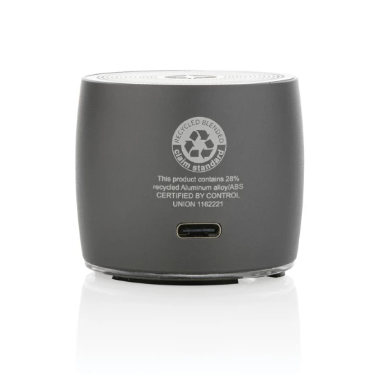 Basowy głośnik bezprzewodowy 3W Swiss Peak, aluminium z recyklingu (P331.002)-1