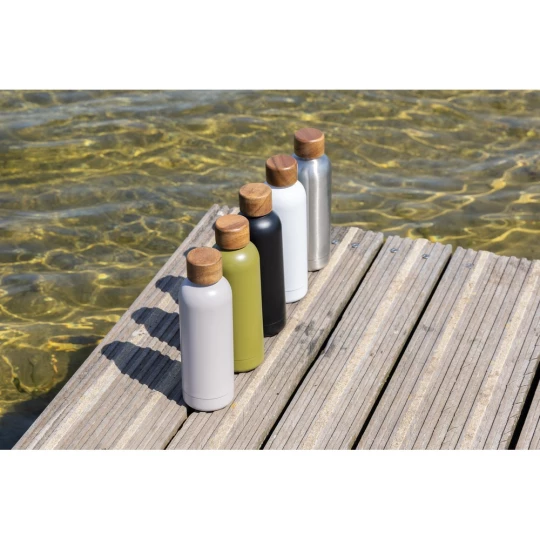Butelka termiczna 500 ml Wood, stal nierdzewna z recyklingu (P435.533)-1
