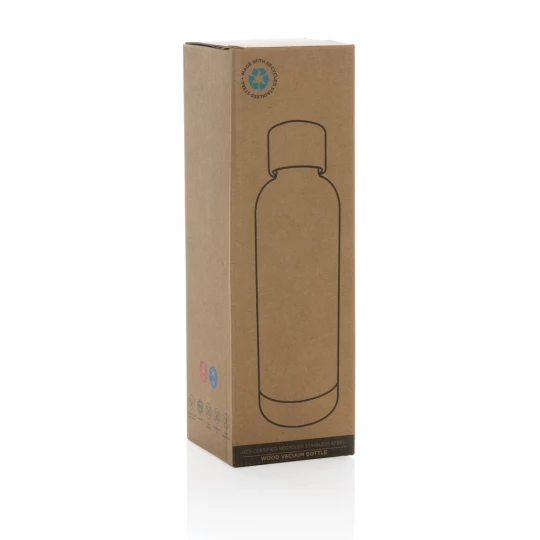 Butelka termiczna 500 ml Wood, stal nierdzewna z recyklingu (P435.533)-1
