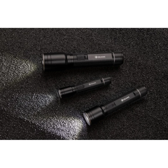 Kieszonkowa latarka Gear X, ładowana przez USB, aluminium z recyklingu (P513.901)-1
