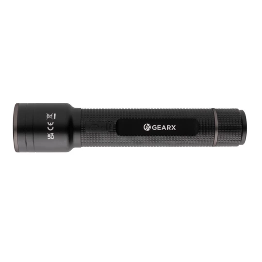 Latarka Gear X, ładowana przez USB, aluminium z recyklingu (P513.921)-1