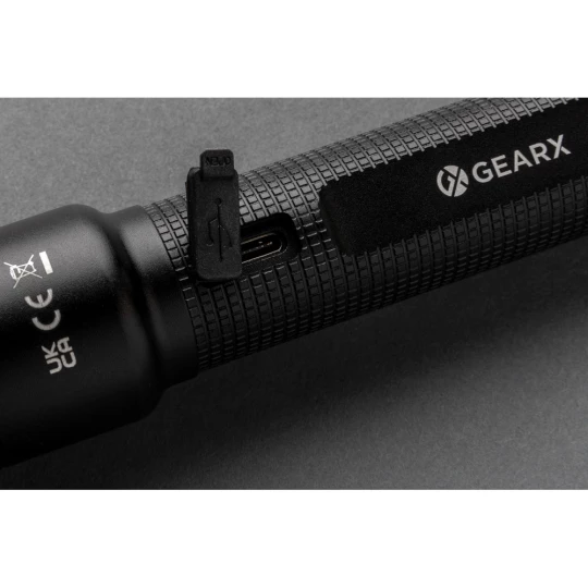 Latarka Gear X, ładowana przez USB, aluminium z recyklingu (P513.921)-1