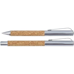 Cork writing set, ball pen and roller ball pen (V1964-18)-2