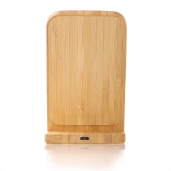 Bambusowa ładowarka bezprzewodowa 10W B'RIGHT, stojak na telefon | Wilder (V0349-17)-7