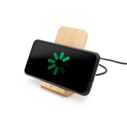 Bambusowa ładowarka bezprzewodowa 10W B'RIGHT, stojak na telefon | Wilder (V0349-17)-11