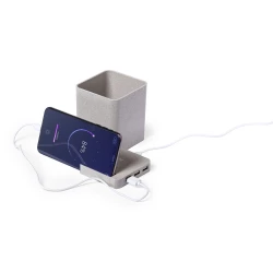 Ładowarka bezprzewodowa 5W ze słomy pszenicznej, hub USB 2.0, pojemnik na przybory do pisania, stojak na telefon (V0116-00)-4