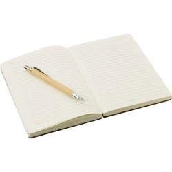 Bamboo notebook approx. B6 with ball pen (V0217-16)-3
