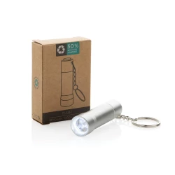 Brelok do kluczy z aluminium z recyklingu, latarka Flash (P514.0402)-9