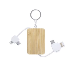 Ladekabel, Schlüsselanhänger aus Bambus (V0182-02)-3