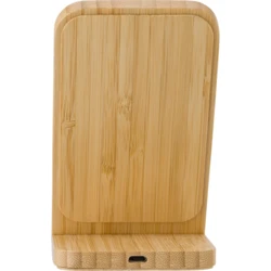 Bambusowa ładowarka bezprzewodowa 5W, stojak na telefon (V0186-17)-6
