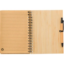Bamboo notebook A5 with ball pen (V0200-17)-3