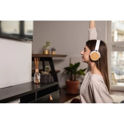 Faltbarer Wireless Kopfhörer, Bambuselemente | Hollie (V0190-02)-2