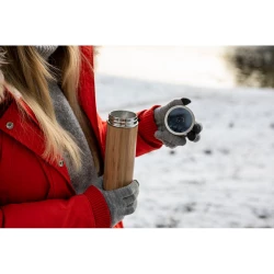 Bambusowy termos 500 ml, posiada sitko zatrzymujące fusy oraz dotykowy cyfrowy wyświetlacz temperatury napojów | Georgia (V4871-17)-9