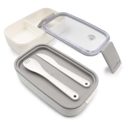 Lunch boxes 2 in 1, 2x700 ml, cutlery | Cash (V7246-02)-5