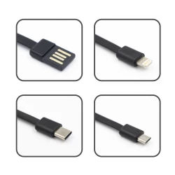 Power bank 10000 mAh, 3 kable do ładowania w komplecie | Tim (V0903-03)-4