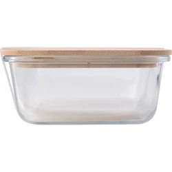 Szklane pudełko śniadaniowe 900 ml, bambusowe wieczko (V4883-18)-4