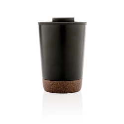 Start your day with your favourite beverage in this double wall coffee mug with recycled plastic inner and unique cork detail. Keeps your drinks warm for up to 3h and cold up to 6h. Made with GRS certified recycled materials. The inner is made from 1-2