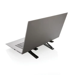 Aluminium laptop stand made with RCS (Recycled Claim Standard) certified recycled aluminium and TPU. Total recycled content: 99% based on total item weight. RCS certification ensures a completely certified supply chain of the recycled materials. The -5