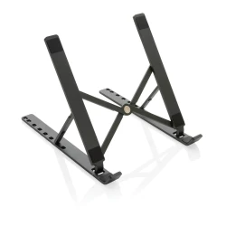 Aluminium laptop stand made with RCS (Recycled Claim Standard) certified recycled aluminium and TPU. Total recycled content: 99% based on total item weight. RCS certification ensures a completely certified supply chain of the recycled materials. The -8