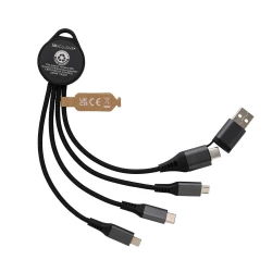Charging cable made with RCS (Recycled Claim Standard) certified recycled aluminium, recycled TPE and recycled pet. Total recycled content: 68% based on total item weight. RCS certification ensures a completely certified supply chain of the recycled -2