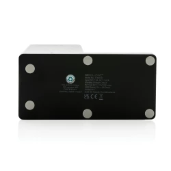 10W fast wireless charger with pen holder made with RCS (Recycled Claim Standard) certified recycled ABS. Total recycled content: 78% based on total item weight. RCS certification ensures a completely certified supply chain of the recycled materials.-7