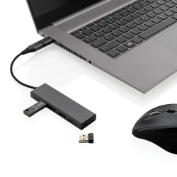 Hub USB 2.0 z USB C, aluminium z recyklingu (P308.682)-2