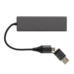 Hub USB 2.0 z USB C, aluminium z recyklingu (P308.682)-3