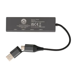 Hub USB 2.0 z USB C, aluminium z recyklingu (P308.682)-4