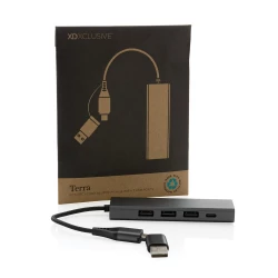 Hub USB 2.0 z USB C, aluminium z recyklingu (P308.682)-8