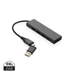 Hub USB 2.0 z USB C, aluminium z recyklingu (P308.682)-10