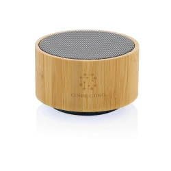3W wireless speaker made with FSC® 100% bamboo casing and RCS (Recycled Claim Standard) certified recycled ABS. Total recycled content: 16% based on total item weight. RCS certification ensures a completely certified supply chain of the recycled mate-6