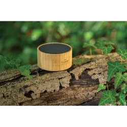 3W wireless speaker made with FSC® 100% bamboo casing and RCS (Recycled Claim Standard) certified recycled ABS. Total recycled content: 16% based on total item weight. RCS certification ensures a completely certified supply chain of the recycled mate-8