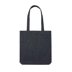 The Impact AWARE™ recycled denim tote 320gsm  is the perfect way to carry your essentials in style. This spacious tote provides sufficient space for your tech accessories and other daily needs. With AWARE™ tracer that validates the genuine use of rec-2