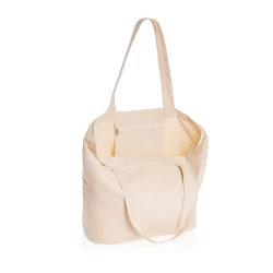 The Impact AWARE™ 240gsm recycled canvas shopper with pocket undyed is the perfect way to carry your essentials wherever you go. This spacious shopper provides sufficient space for all your daily needs. Including a small inner pocket. The recycled ca-2