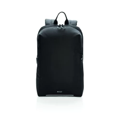 This stylish carry-on laptop backpack is intended for business and leisure trips. It’s designed with a padded 15.6
