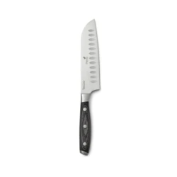 Santoku knife made of X50CrMoV15 German steel with a Pakkawood handle. The easy-grip handle and superb balance in the blade makes the knife comfortable and easy to work with. Size: 14 cm blade. (VG008-32)-2