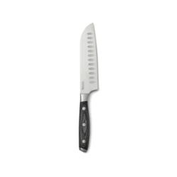 Santoku knife made of X50CrMoV15 German steel with a Pakkawood handle. The easy-grip handle and superb balance in the blade makes the knife comfortable and easy to work with. Size: 14 cm blade. (VG008-32)-10