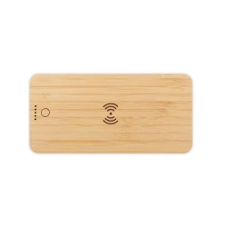 Bambusowy bezprzewodowy power bank 8000 mAh B'RIGHT, ładowarka bezprzewodowa 15W | Benson (V0053-17)-7