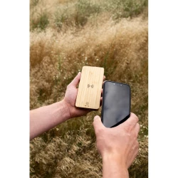 Bambusowy bezprzewodowy power bank 8000 mAh B'RIGHT, ładowarka bezprzewodowa 15W | Benson (V0053-17)-8