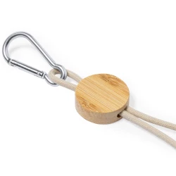 Kabel do ładowania ze słomy pszenicznej i bawełny z karabińczykiem, bambusowy element (V1362-00)
