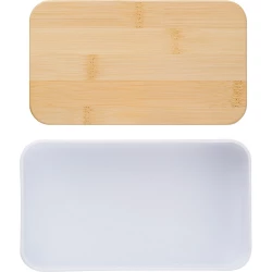 Pudełka śniadaniowe 2 szt., 2x400 ml, bambusowe wieczko, sztućce (V1215-02)