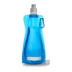 Foldable water bottle 420 ml with carabiner clip (V6503-11)