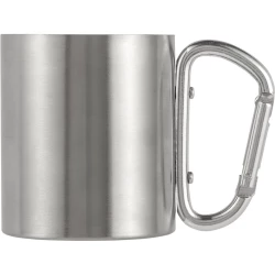 Metalowy kubek 185 ml z karabińczykiem (V0646-32)-3