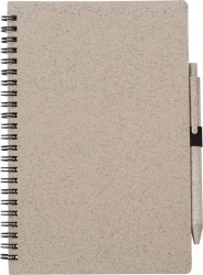 Wheat straw notebook approx. A5 with ball pen (V0238-18)