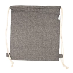 Recycled cotton and recycled polyester drawstring bag B'RIGHT | Jose (V4869-19)-3